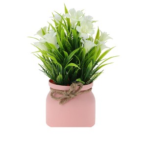 Unique Bargains Artificial Plants Spring Grass with Lily Blossoms Plastic 3.07"x3.07"x7.48" 1 Pc - 1 of 4