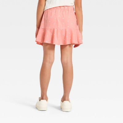 Детские Cat & Jack Girls' Tiered Knit Hearts Skort - Cat & Jack™ Peach Pink M — фото 2