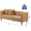 Faux Leather Sofa Couch, Modern 78" W Sofa with Deep Seats, 3 Seater Sofa Couch with 2 Throw Pillows and Wood Legs, for Living Room - 2 of 4