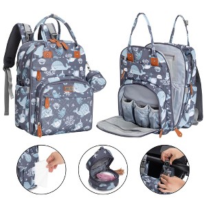 BabbleRoo Diaper Bag Backpack Stylish Hands-Free Baby Bag with Changing Pad, Stroller Straps & Water-Resistant - 1 of 4