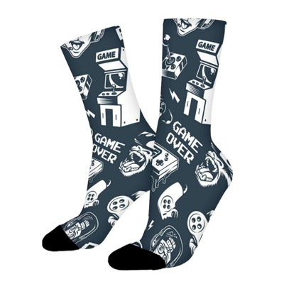 Vintage Video Game Women Printed Crew Socks Funny Funky Socks Soft Polyester Novelty Gifts for Artists Men