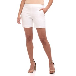 Rekucci Women's Comfort Fit Woven Riviera Shorts with Zipper Pockets - 1 of 4