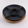DUKA Five Section Rotating Serving Tray in Black with Wood Base - 4 of 4