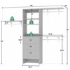 Besiost 96-In Closet Organizer with Wood Drawers, Closet System with Hanging Rods and Storage Shelves - 4 of 4