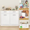 Fluted Tilt Out Trash Can Cabinet, Hidden Garbage Can Cabinet 10 Gallon, Wooden White Trash Can for Kitchen Dining Living Room - image 4 of 4