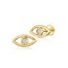 Pure Collection by Ross-Simons Diamond Evil Eye Flat-Back Earrings in 14kt Yellow Gold - 4 of 4