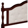 Whisen Queen Pine wooden Bed with Upholstered Headboard and Panel Footboard - image 4 of 4