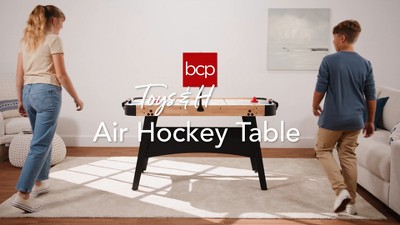 54-Inch Gray Air Hockey Table with LED Lights and Scoreboard