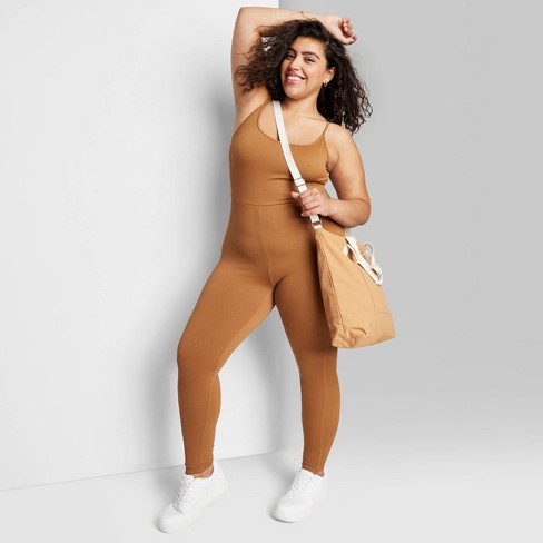 Women's Seamless Fabric Bodysuit - Wild Fable™ Brown 1x : Target