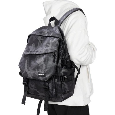 Paaaawaters School Backpack for Men Women College Bookbag Waterproof Lightweight Black Backpack Mochilas Book Bag
