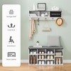 Whizmax Hall Tree Shoe Bench Industrial 6 in 1 Coat/Shoe Rack with 5 Hooks,12 Storage Cubbies with Bookshelf and Small Blackboard,for Entryway,Hallway - 3 of 4