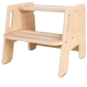 Itopfox Toddler Step Stool, Wooden Adjustable 2-Step Stool for Kids, Potty Training Stool with Handles for Bathroom Sink, Kitchen, Bedroom - 1 of 4