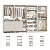 Besiost Set of 4 Closet Organizer System with Wood Drawers, 104-In Freestanding Wardrobe with Shoe Racks and Hnaging Rods - 4 of 4