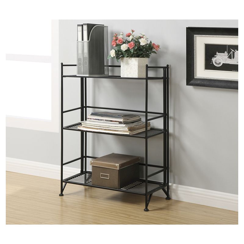 32.5"  Breighton Home FlexiSpace 3-Tier Wide Foldable Metal Shelf, 4 of 6