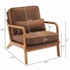 DOMETOUR Oak Armrest Oak Upholstered Single Lounge Chair Indoor Lounge Chair Orange 65 x 75 x 81cm - 3 of 4