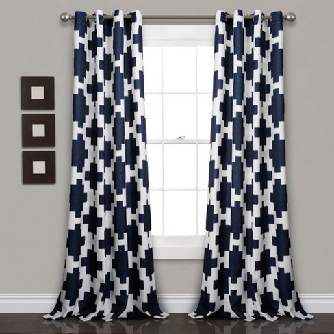 navy curtain panels