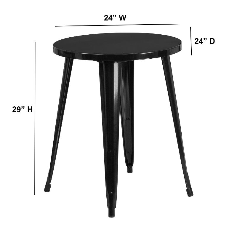 Emma and Oliver Commercial Grade 24" Round Colorful Metal Indoor-Outdoor Dining Table, 2 of 3