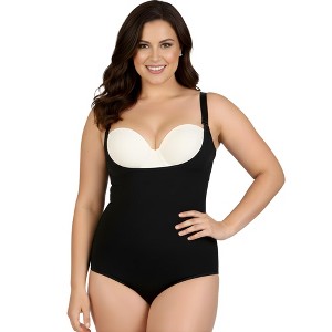 InstantFigure Plus Size Undersbust Brief with adj Bra Straps WBBS009C - 1 of 4