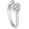 Pompeii3 1 1/4Ct Moissanite Bezel Diamond Engagement Ring in 10k White or Yellow Gold - 3 of 4