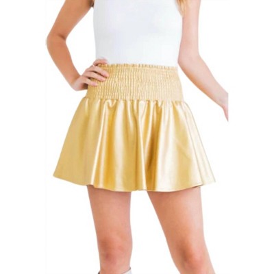 Women's Metallic Sporty Skort - Peach Love