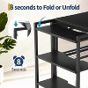 35" Black Folding Desk with Storage Shelf - Space-saving, sturdy writing table, no assembly needed for bedroom, home office or dorm. - 4 of 4