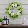 Northlight Peony and Rose Artificial Spring Wreath, White and Green - 24-Inch - 2 of 4