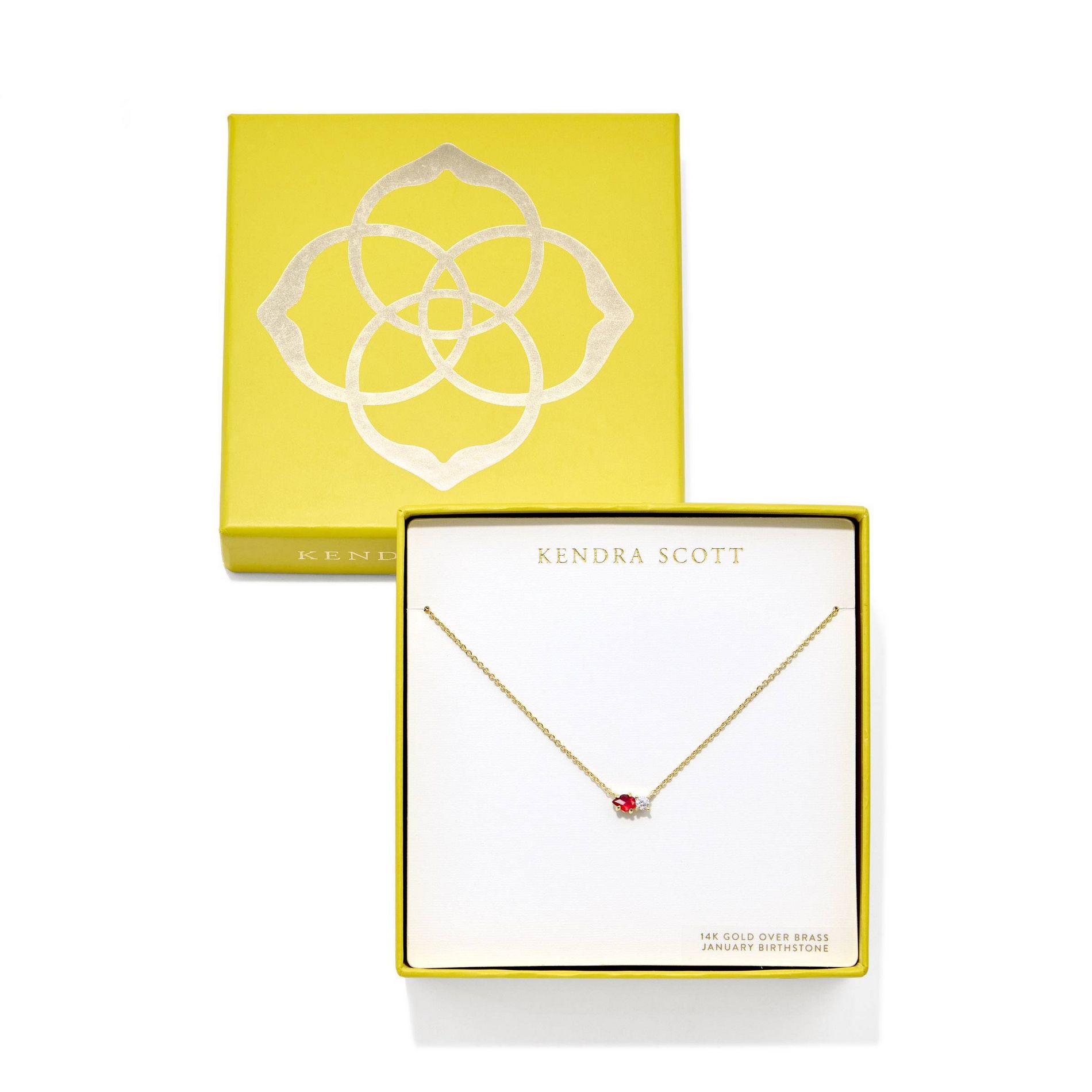 Kendra Scott Jensen Birthstone Pendant Necklace - Cranberry Illusion