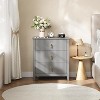 2Pcs Fluted Nightstand, 27.5" Wide Bedside Table with 3 Large Storage Drawers - 2 of 4