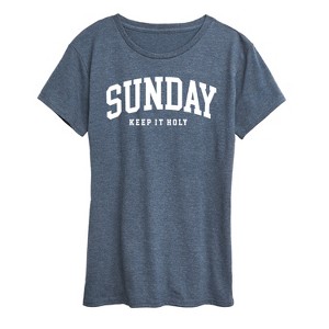 Women's - Instant Message - Sunday Keep It Holy Short Sleeve Graphic T-Shirt - 1 of 4
