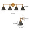 LNC Nero Modern Vanity Lights,Brushed Gray and Antique Gold/Antique Gold and Opal Glass, 2 Light/ 3 Light/4 Light - 3 of 4