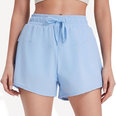 Anna-Kaci Active Women's High Waisted Drawstring Shorts with Elastic Waistband and Lightweight Fabric for Active or Casual Wear