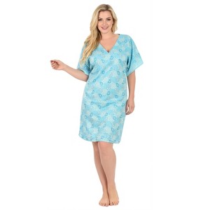 LA LEELA Women's House Daily Routine Evening Wear Vacation Casual Dailywear  Holiday Loose House Dress Caftan Mini Loungewear Tunics 2X-3X Blue, Solid :  Target