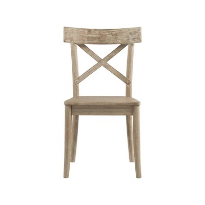 Keaton Beige Wood Cross Back Side Chair