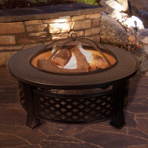 Nature Spring Wood-Burning Round Steel Patio Ring Fire Pit - 32", - 1 of 4