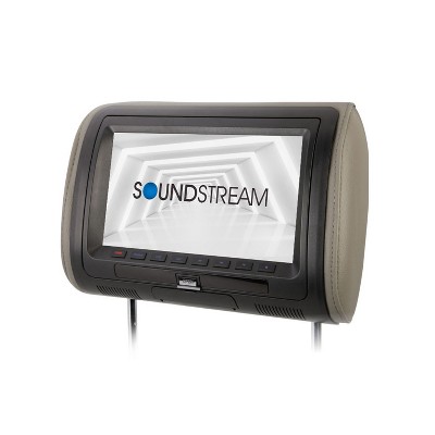 Soundstream VHD-90CC Universal Headrest with 9 Inch LCD Screen, DVD Player, AC/AUX and RVA Inputs, 3 Cover Options Included in Beige, Gray, and Black