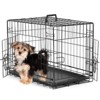 FURNIinspire Pet Crates And Houses Dog Crate With Double Doors, Metal Foldable Pet Cage With Divider Panel And Removable Tray, Black, 42"*27"*29" - 2 of 4