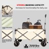 YONWAY Collapsible Folding Wagon,Heavy Duty Utility Beach Cart with Adjustable Handle and Drink Holder,for Shopping,Camping,Outdoor - 4 of 4