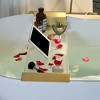 Angel Sar Extendable Bathtub Tray, 24-29 Inch Acrylic & Aluminum Bath Caddy with Anti-Slip Mat, Clear & Gold - 2 of 4