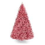 Best Choice Products Artificial Tinsel Christmas Tree Festive Holiday Decoration w/ Stand - Pink