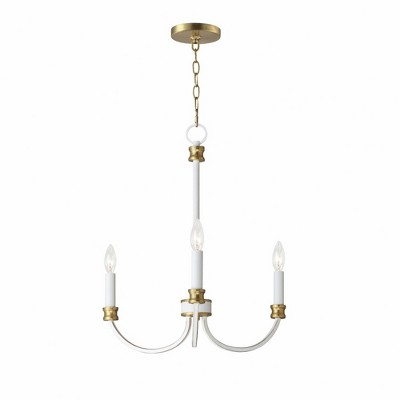 Maxim Lighting Charlton 3 - Light Chandelier in  Weathered White/Gold Leaf