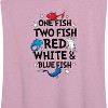 Women's - Dr. Seuss - Red, White and Blue Fish Graphic Racerback Tank - 2 of 4