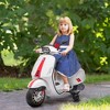 Qaba Vespa Licensed Electric Motorcycle for Kids, 6V Toddler Motorcycle with Music, FM Radio, Headlight, Single Button Start for 3-6 Years - 3 of 4