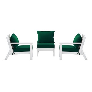 WestinTrends Avalon Outdoor Patio HDPE Loveseat Sofa with Patio Cushions - 1 of 4