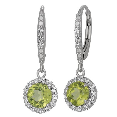 Designs By Gioelli Sterling Silver Gemstone Drop Earrings, Genuine, Lab Created