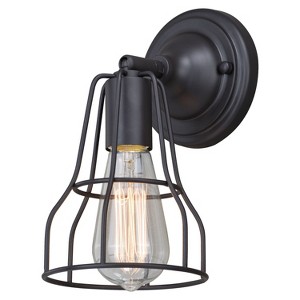 VAXCEL Clybourn Bronze Adjustable Wire Cage Bathroom Vanity Light Fixture - 1 of 4