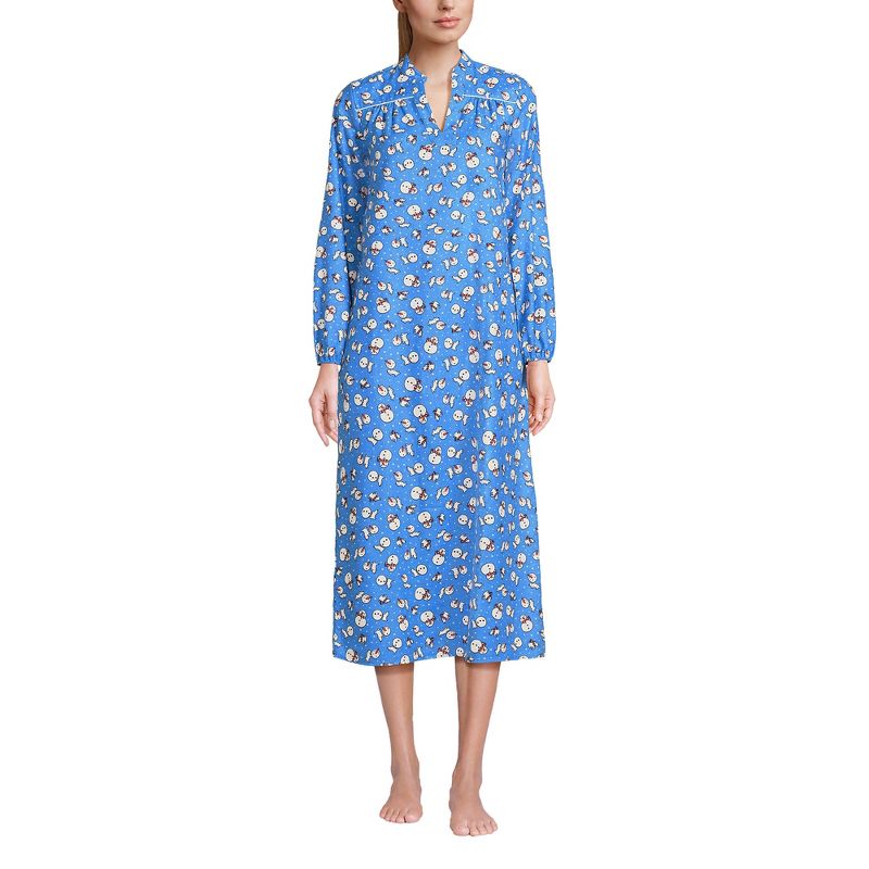 Lands' End Women's Long Sleeve Flannel Nightgown, 1 of 5
