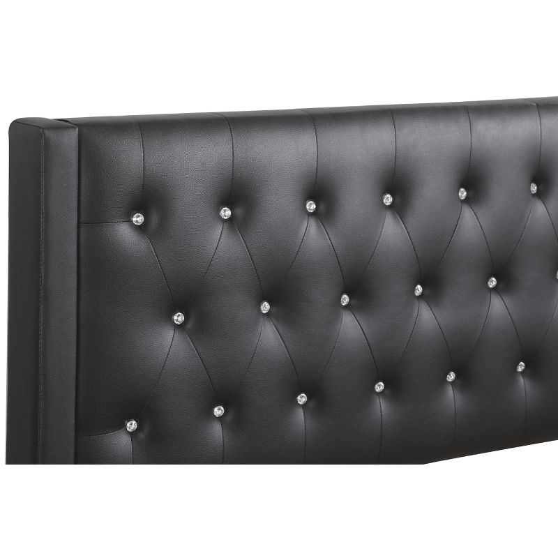Passion Furniture Bergen Black Queen Panel Bed, 4 of 6