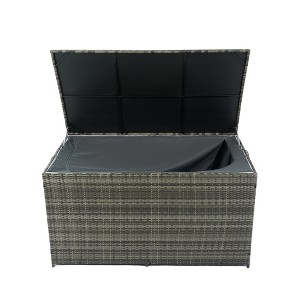 Cesicia Outdoor Storage Box, 200 Gallon Wicker Patio Deck Boxes with Lid, for Kids Toys, Pillows, Towel - 1 of 4
