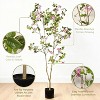 Cesicia Artificial Bougainvillea Tree with Black Plastic Pot, for Indoor Home Office Decor, 1pc/set - 3 of 4