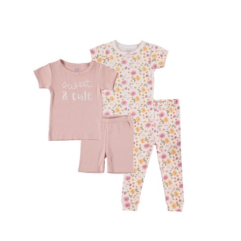 Cutie Pie Baby Girl Toddler And Infant Pajama Sleeper Matching Set